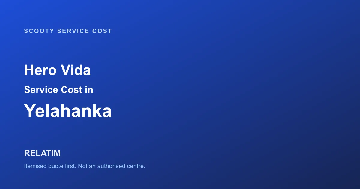 Hero Vida Service Cost in Yelahanka, Bangalore